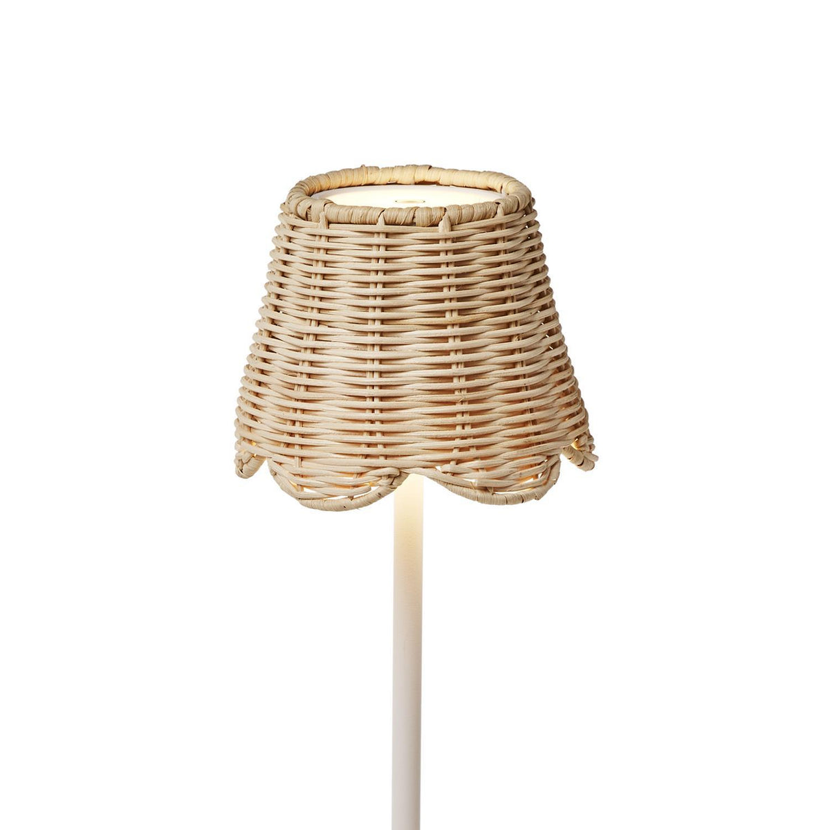 Rattan Lampshade Cover with Scalloped Edge