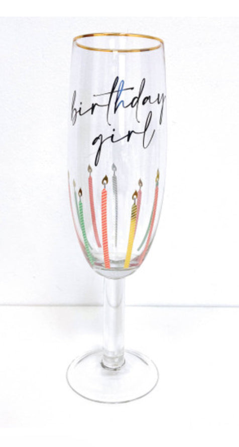 30oz Chambagne Glass Bday