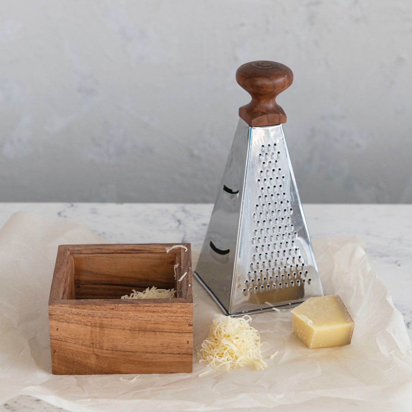 Grater w/ Wood Handle & Base