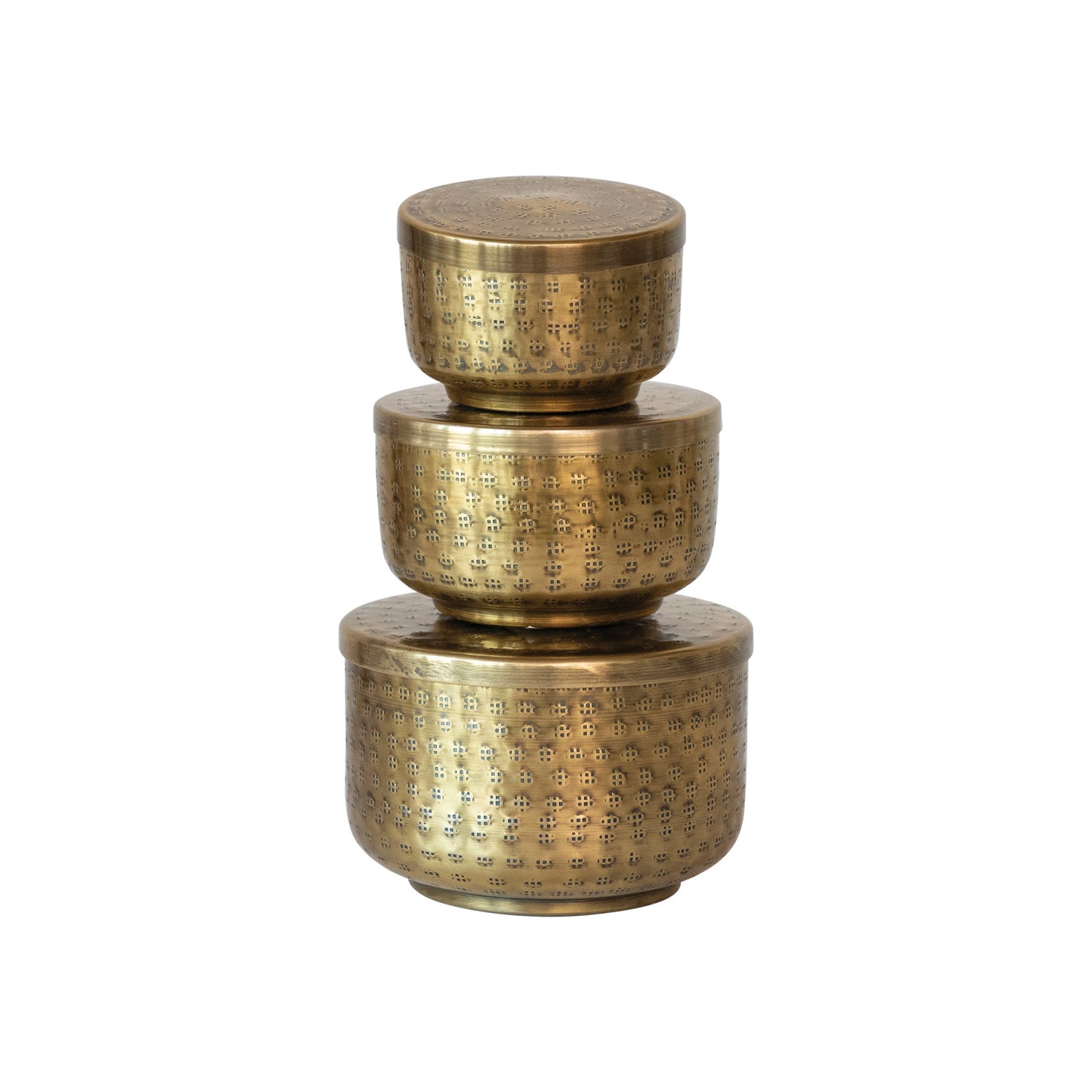 Hammered Aluminum Containers w/ Lid