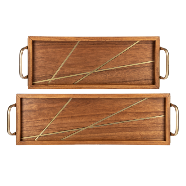 Gold Linear Inlay Tray w/ Handle