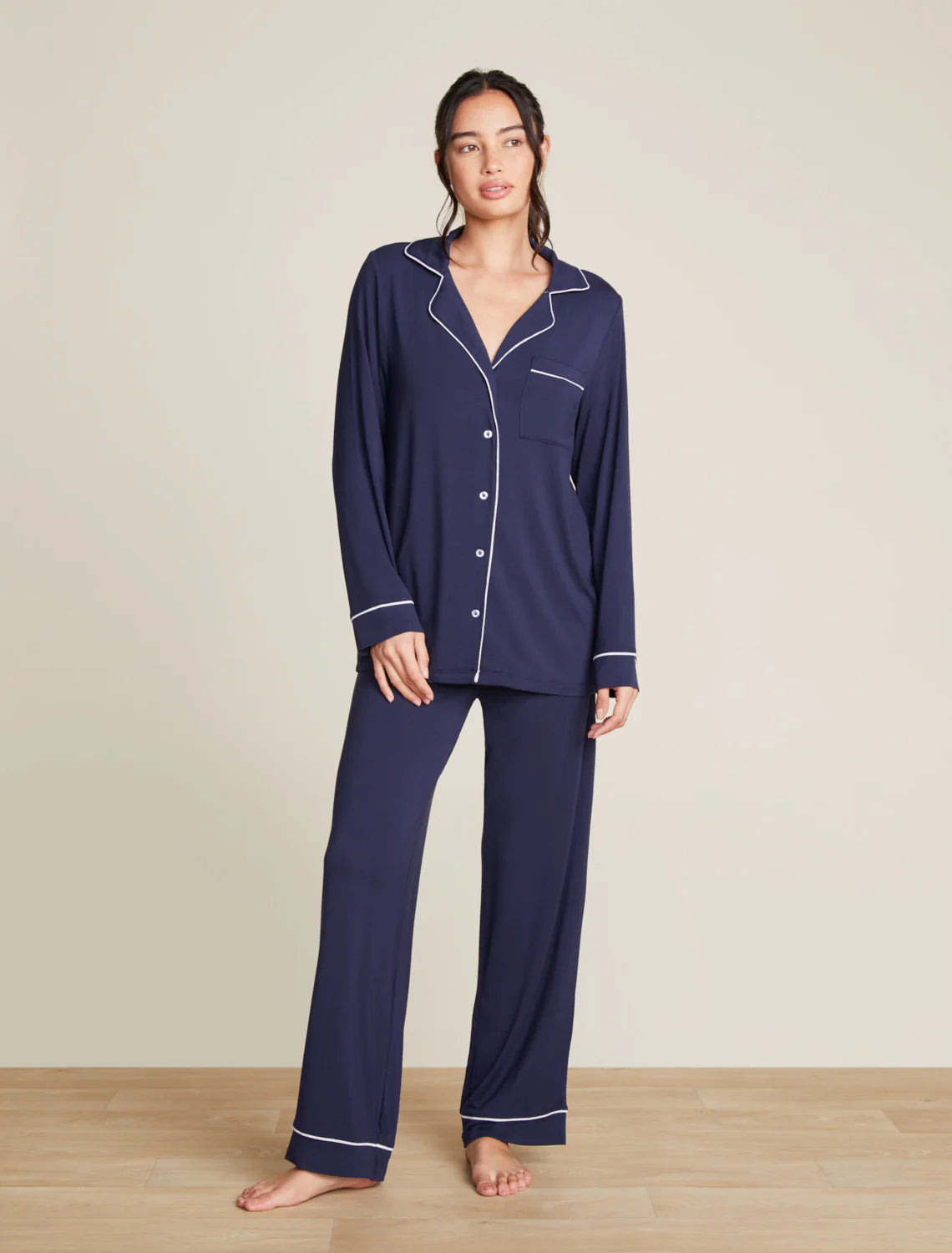 Luxe Milk Jersey Piped PJ Set