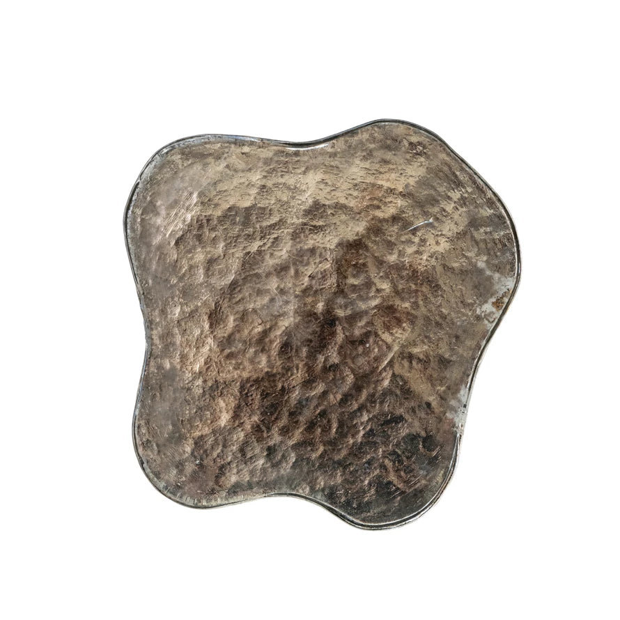 Decorative Mercury Glass Organic Shaped Platform