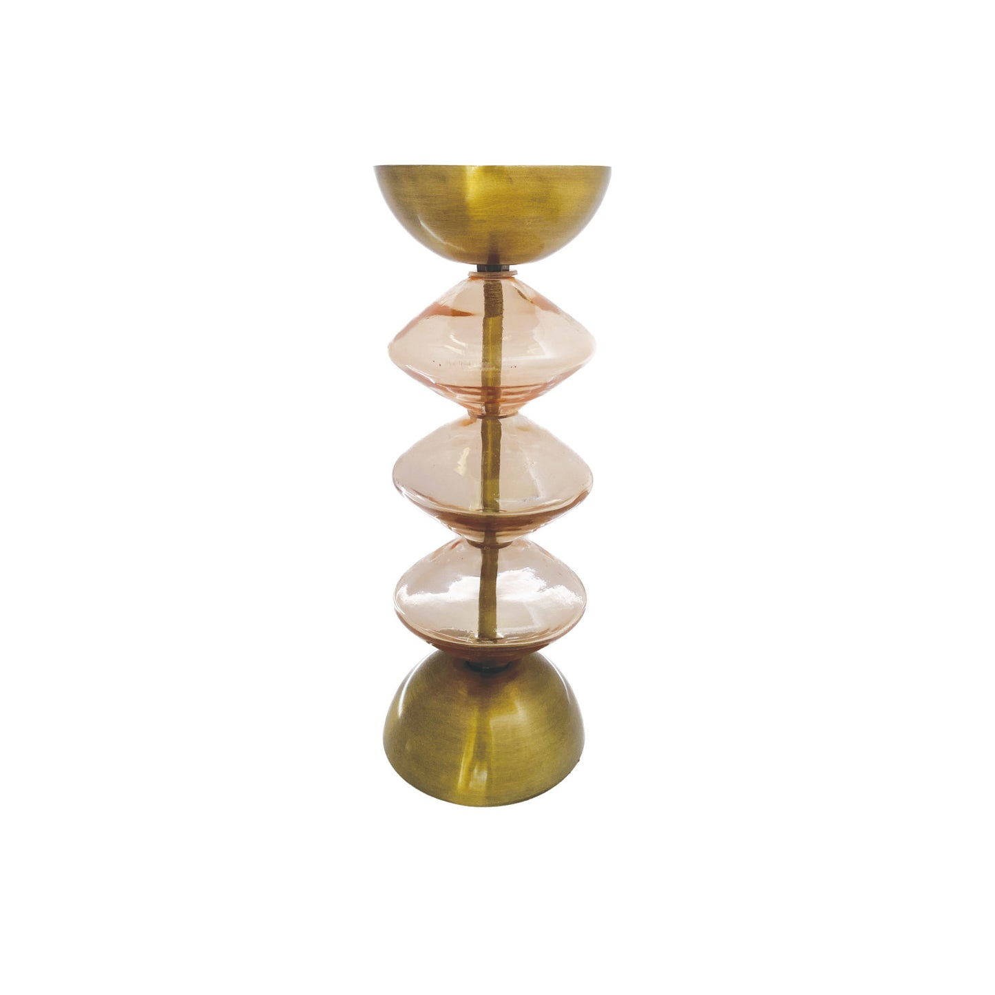 Recycled Glass & Metal Pillar Holder