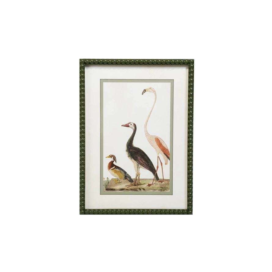 Vintage Reproduction Bird Image & Bobbin Frame