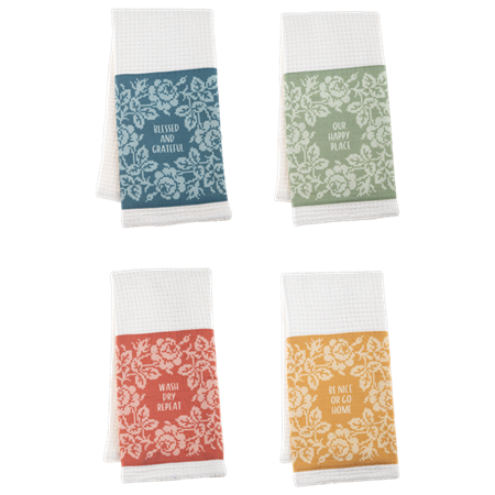 Cross Stitch Message Tea Towel