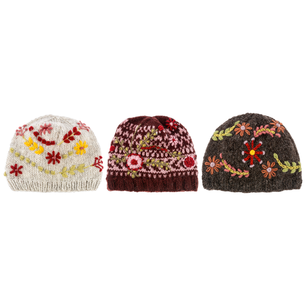 Knit Floral Hat