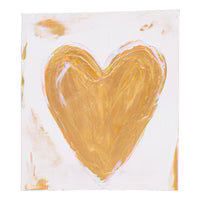 I Do Gold Heart Wood Block