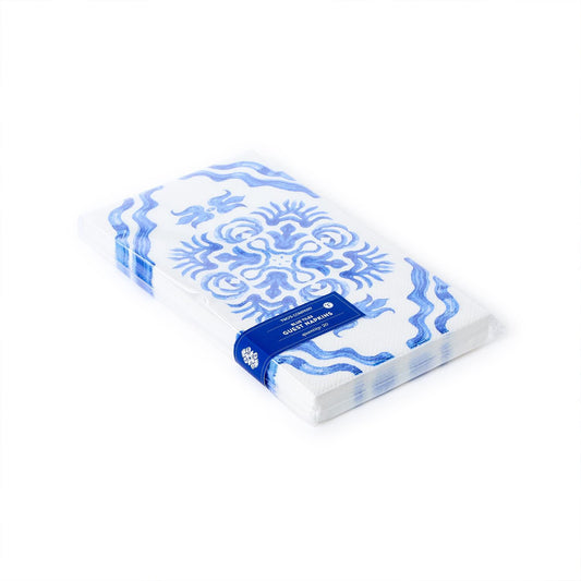 Blue Block Print Guest Napkin