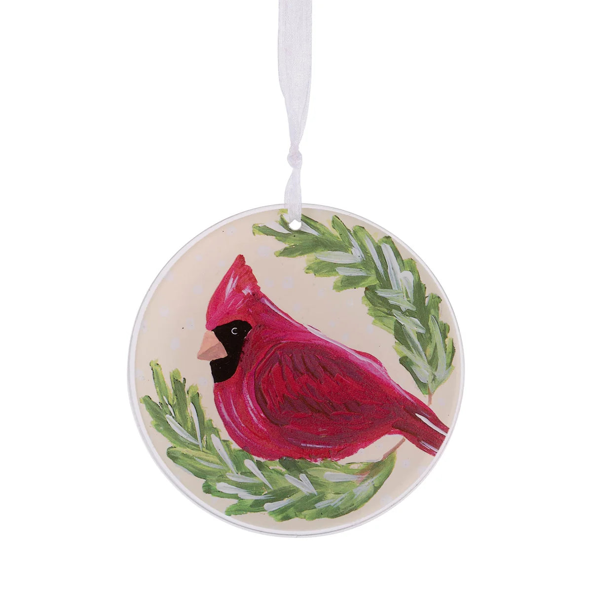 Cardinal Holly Acrylic Ornament