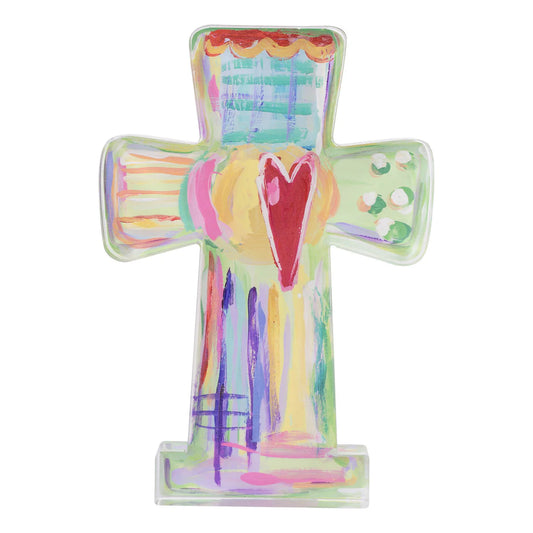 Funky Heart Acrylic Cross