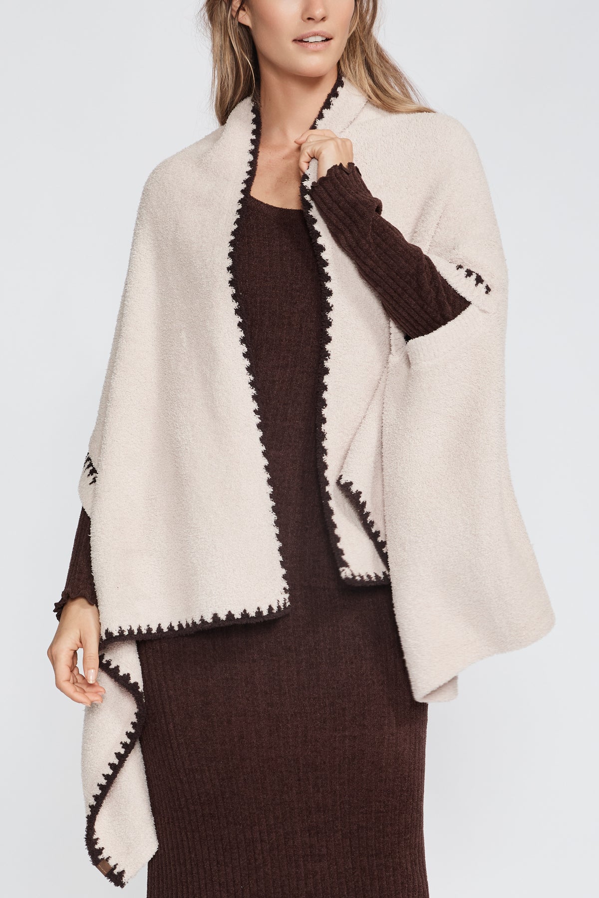 CozyChic Blanket Stitch Wrap