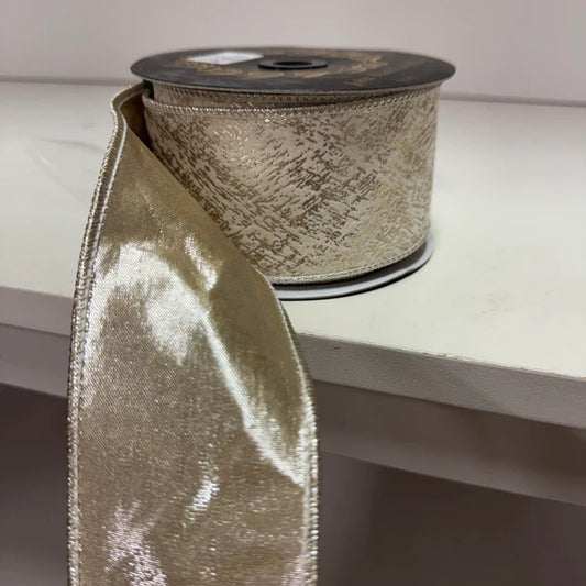 JME 2.5" Printed Velvet Metallic Dupion Ribbon