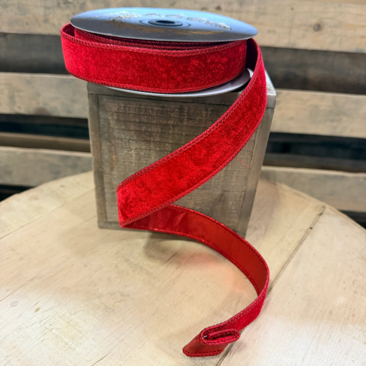 JME 1" Velvet Metallic Dupion Fused Ribbon