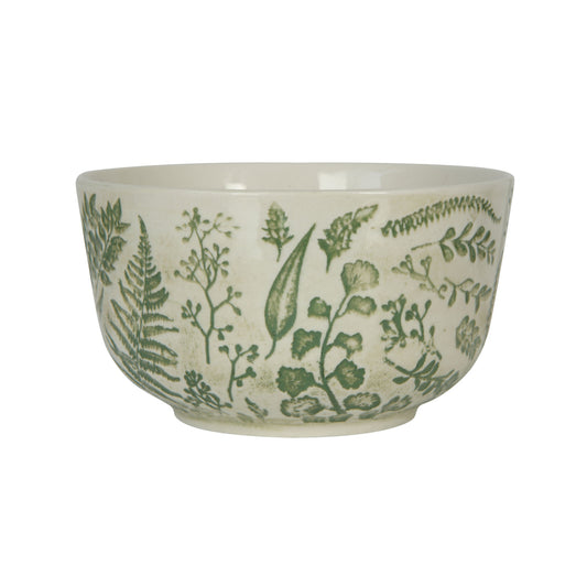 Hand-Stamped Bowl w/Ferns