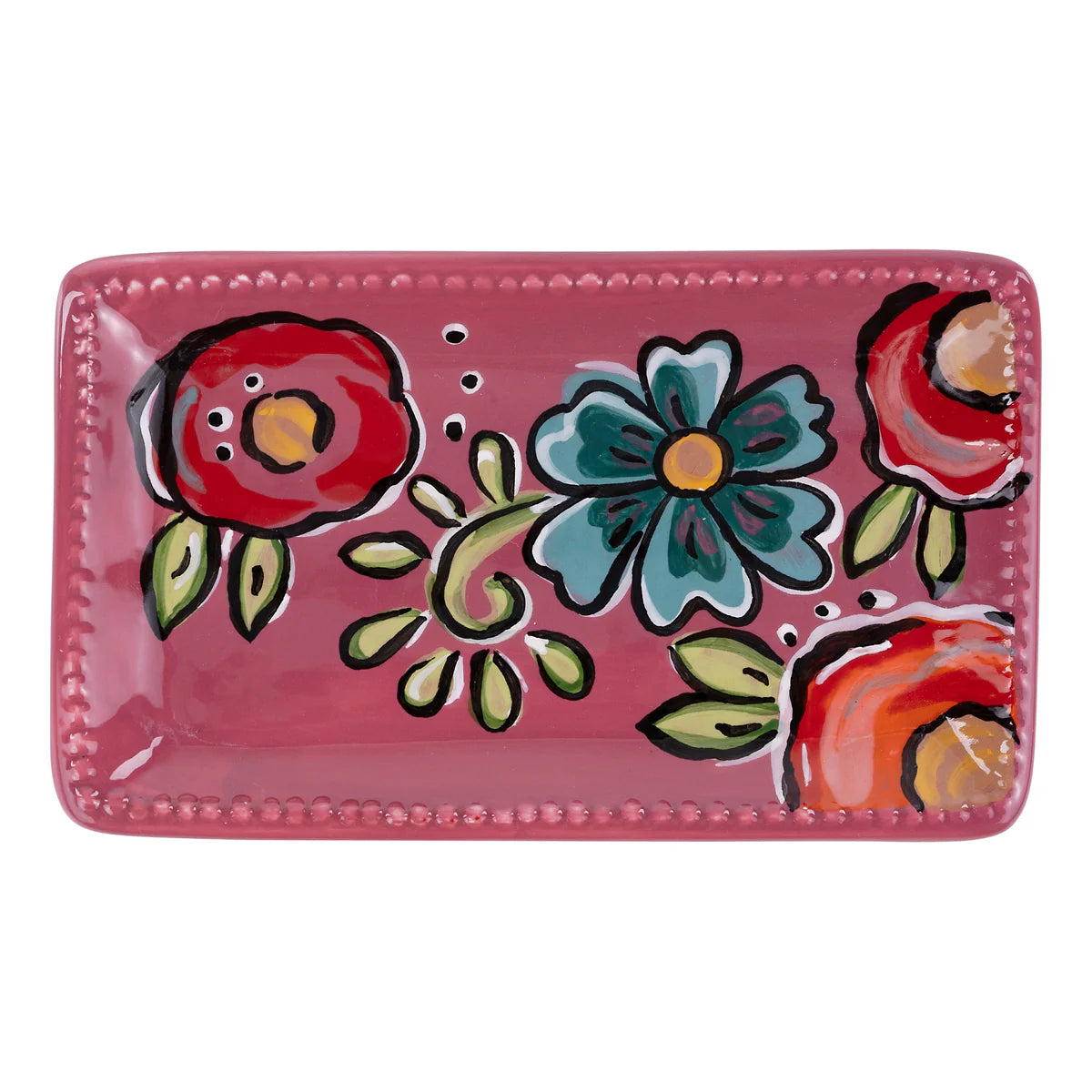 Pink Floral Trinket Tray