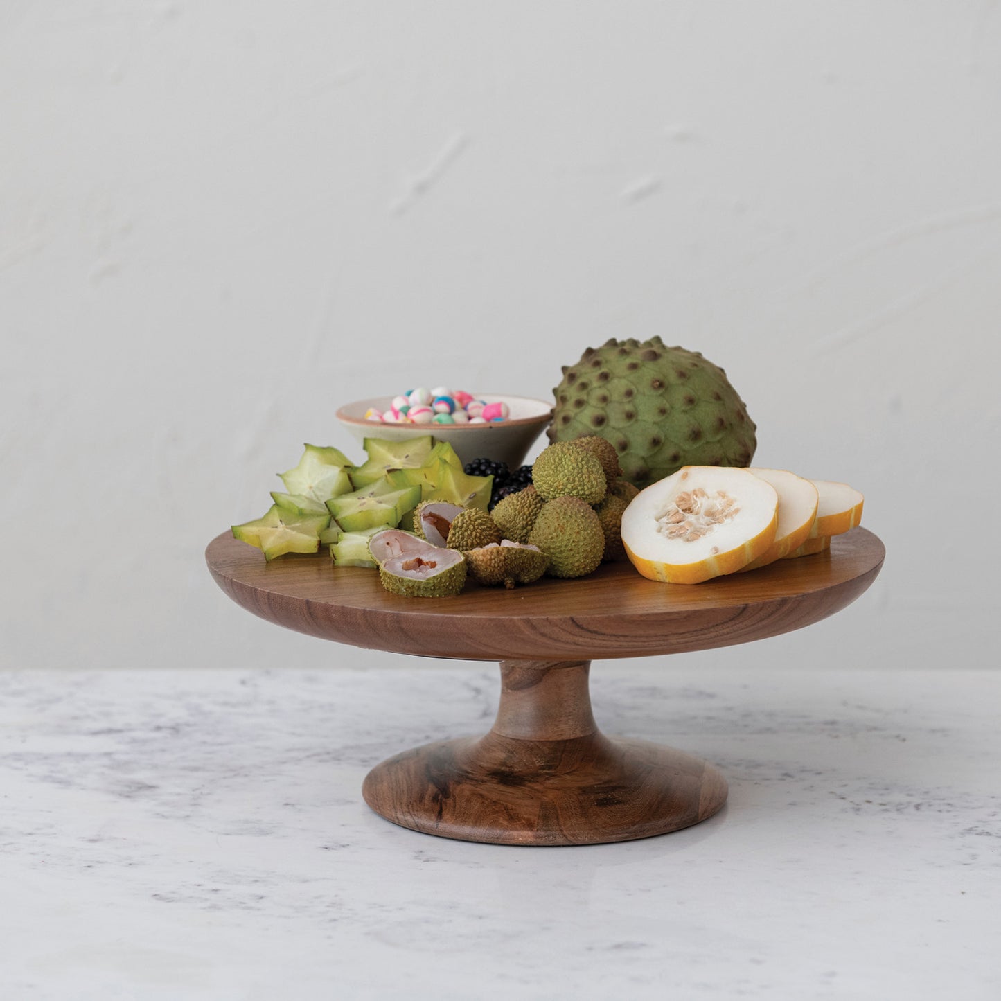 Natural Acacia Wood Pedestal