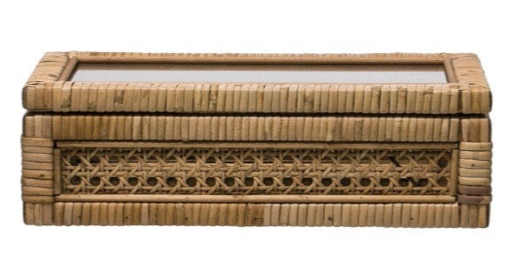 Rattan Display Box w/ Glass Lid
