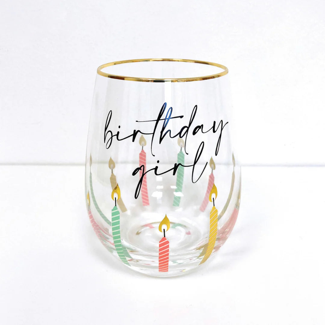Stemless Bday Wine Glass