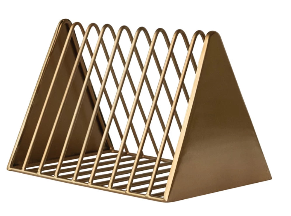 Metal Magazine Rack, Gold
