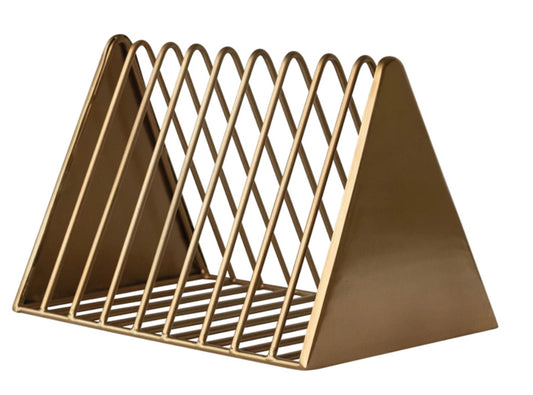 Metal Magazine Rack, Gold