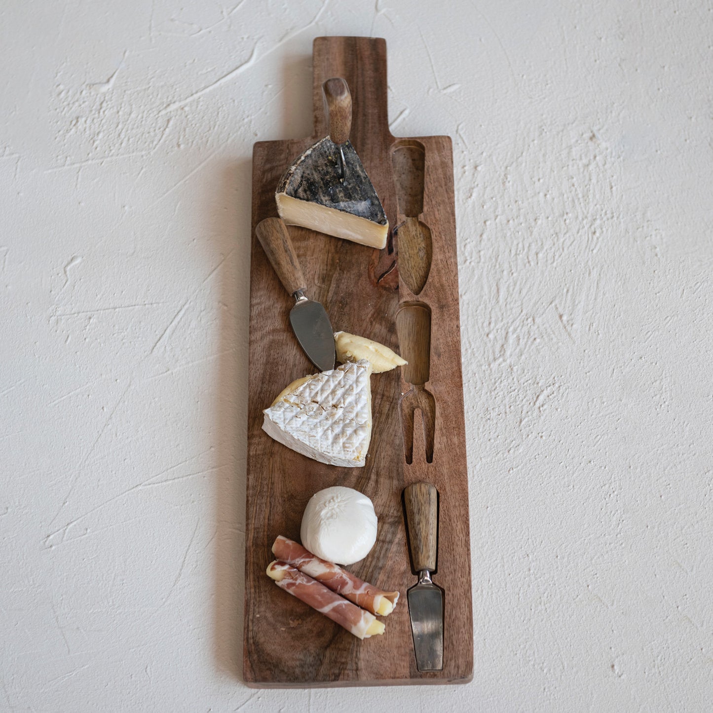 Mango Wood Cutting Board w/ Utensils