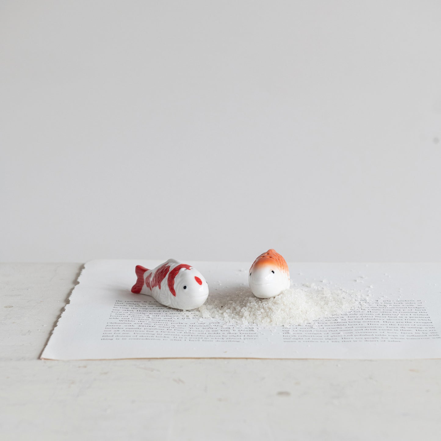 Stoneware Fish S&P Shakers