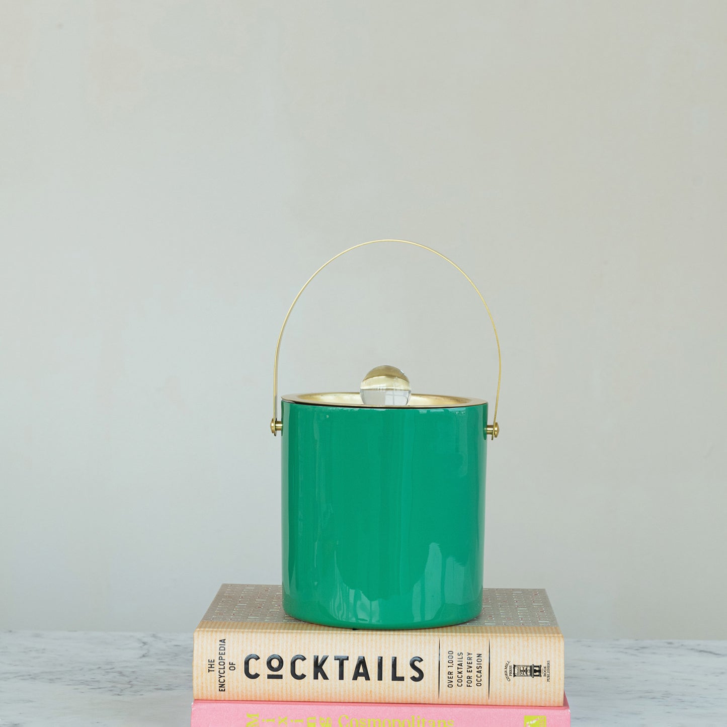 Enameled Stainless Ice Bucket w/ Lid
