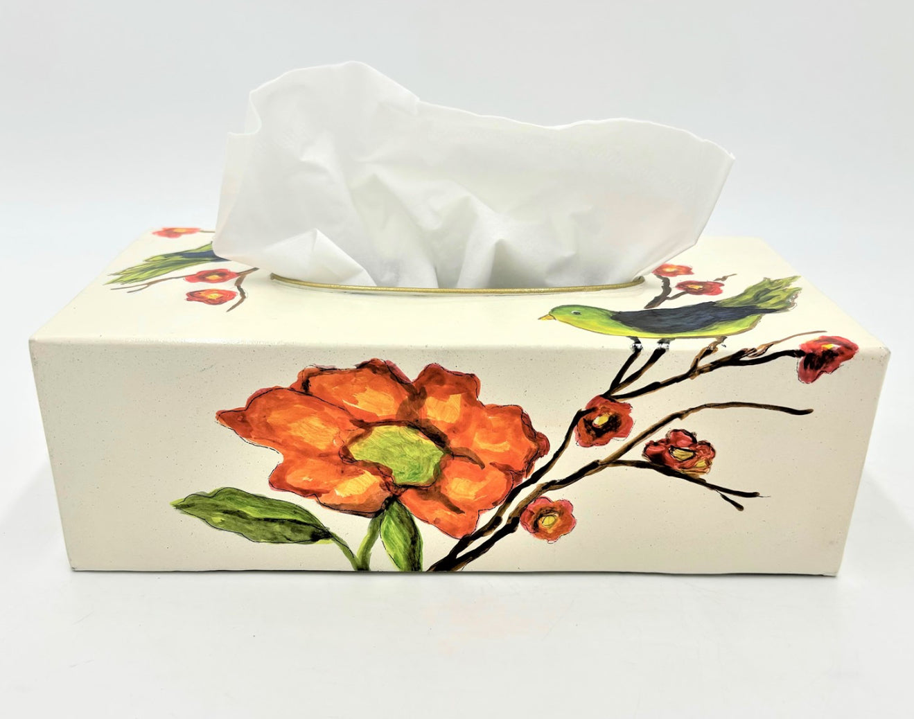Tissue Box Cover W/ Birds