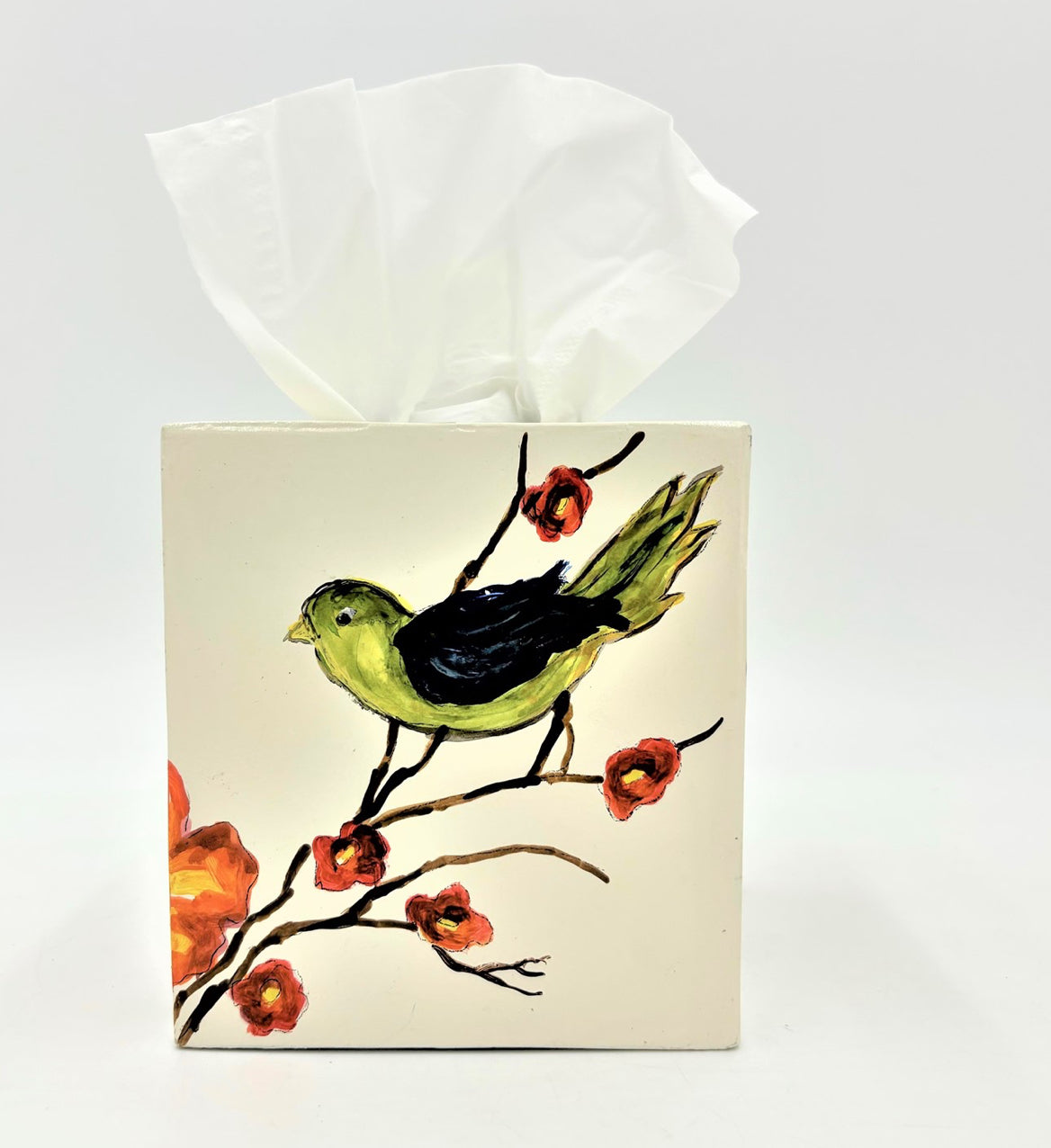 Tissue Box Cover W/ Birds