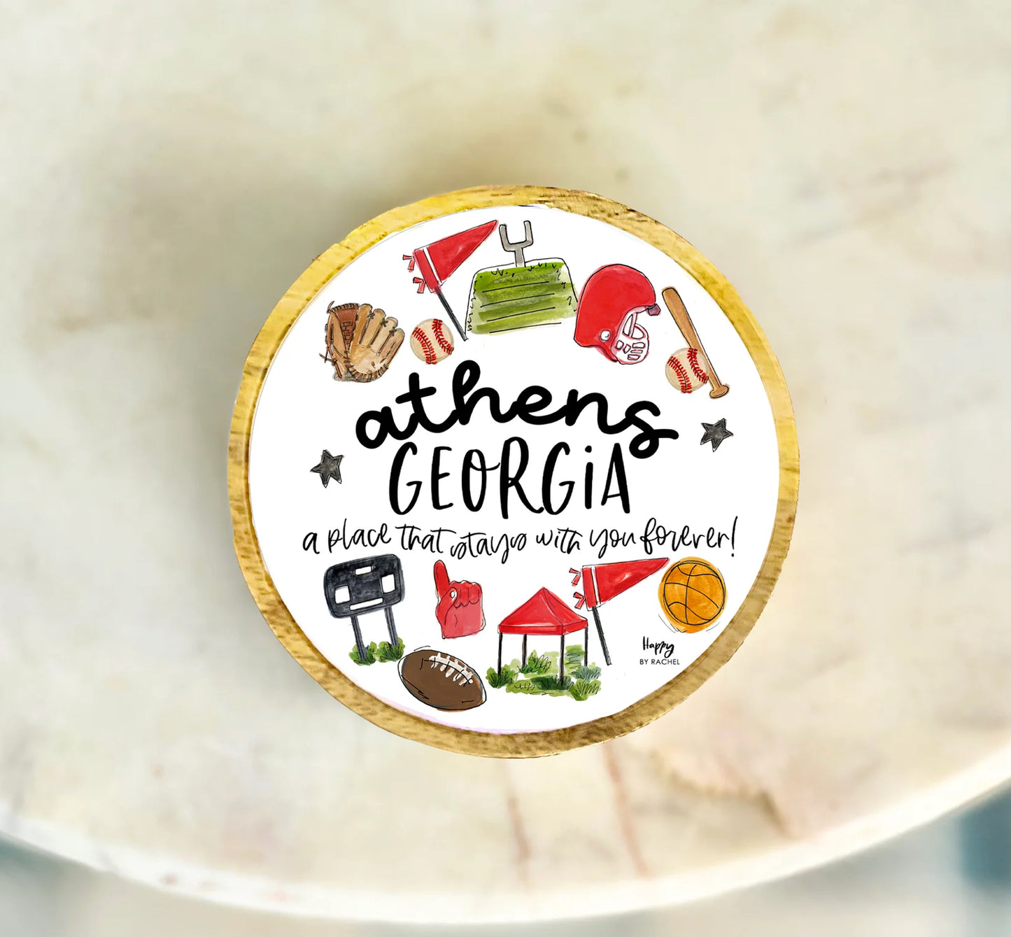 Athens, GA Wood&Enamel Small Tray