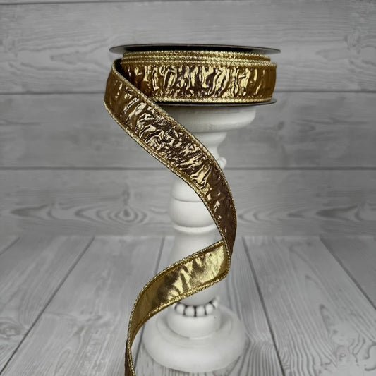 JME 1" Crinkle Metallic Dupion Fused Ribbon