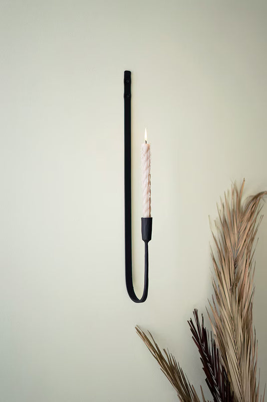 Forged-Iron Single Taper Wall Sconce S/2