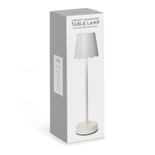 LED Table Lamp w/ Scalloped Shade