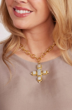 Trinity Stone Cross Necklace