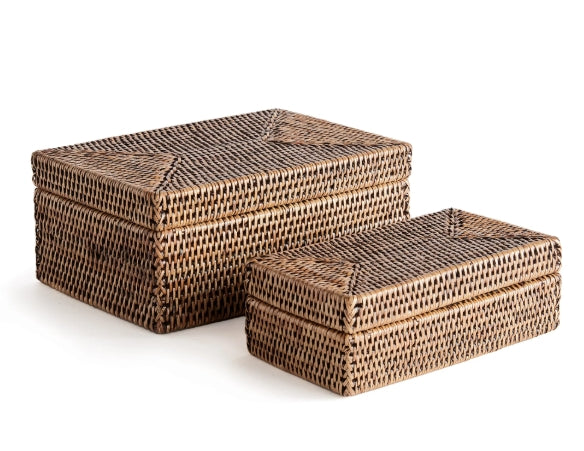 Burma Rattan Lidded Box