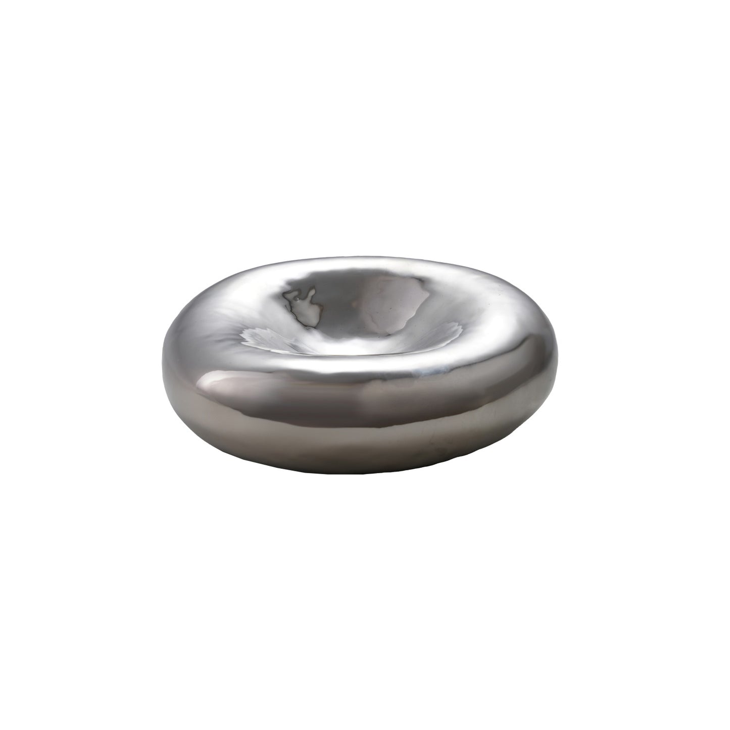 Decorative Stoneware Bowl w/ Chrome Finish