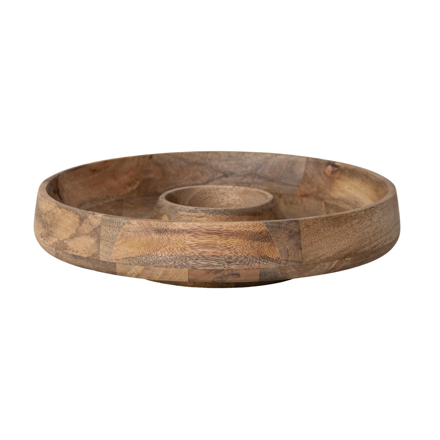 Mango Wood Lazy Suzan Server/Chip & Dip