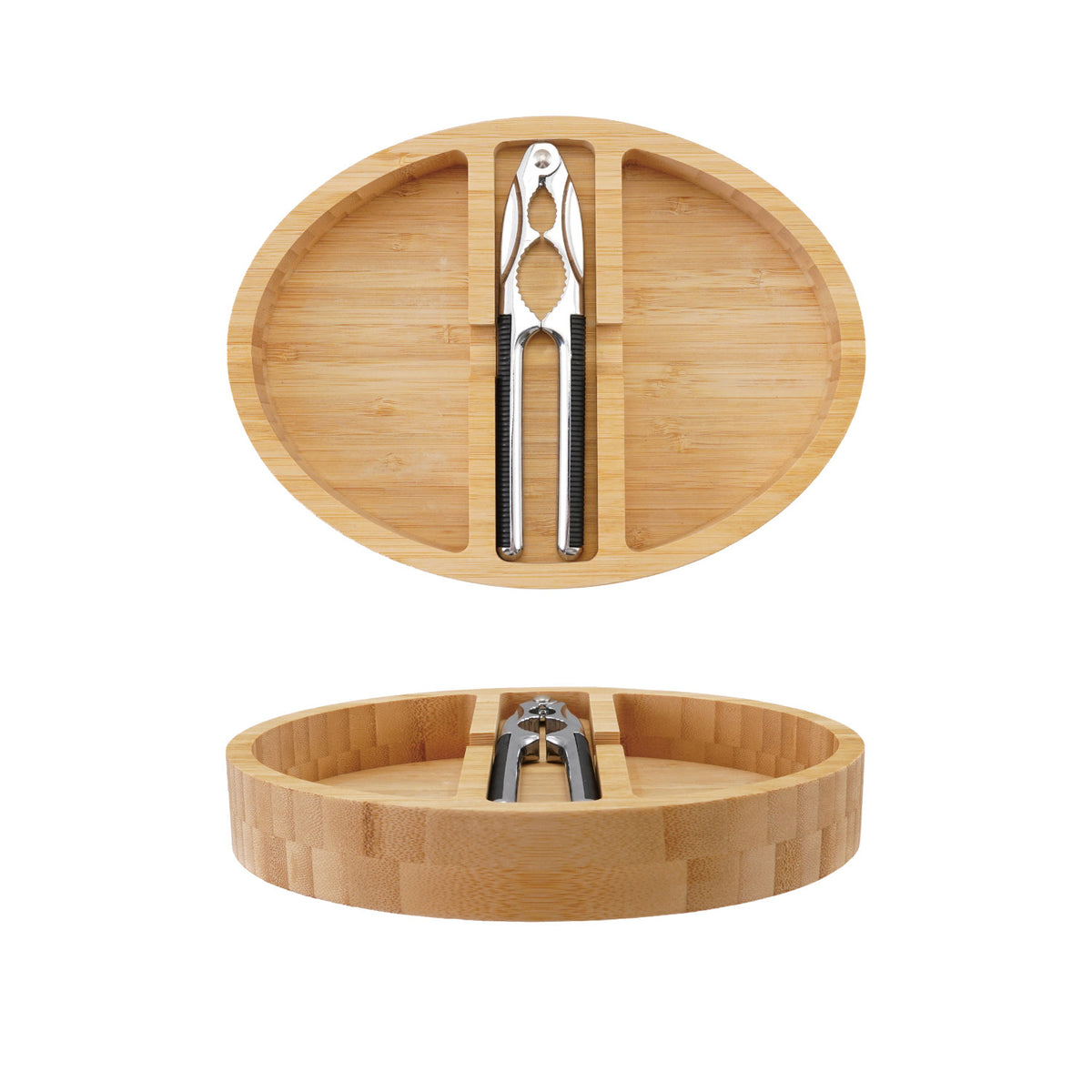 Bamboo Tray with Nut Cracker