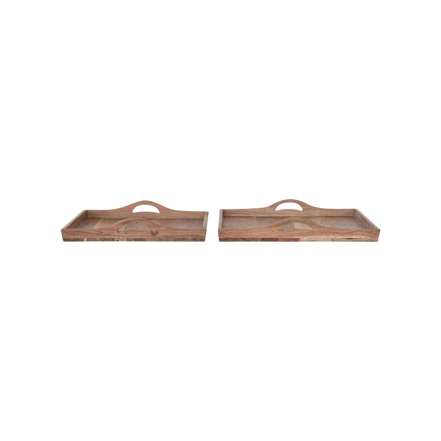 Acacia Wood Trays w/ Handles