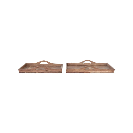 Acacia Wood Trays w/ Handles