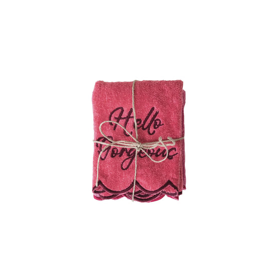 Cotton Terry Wash Cloths w/ Saying