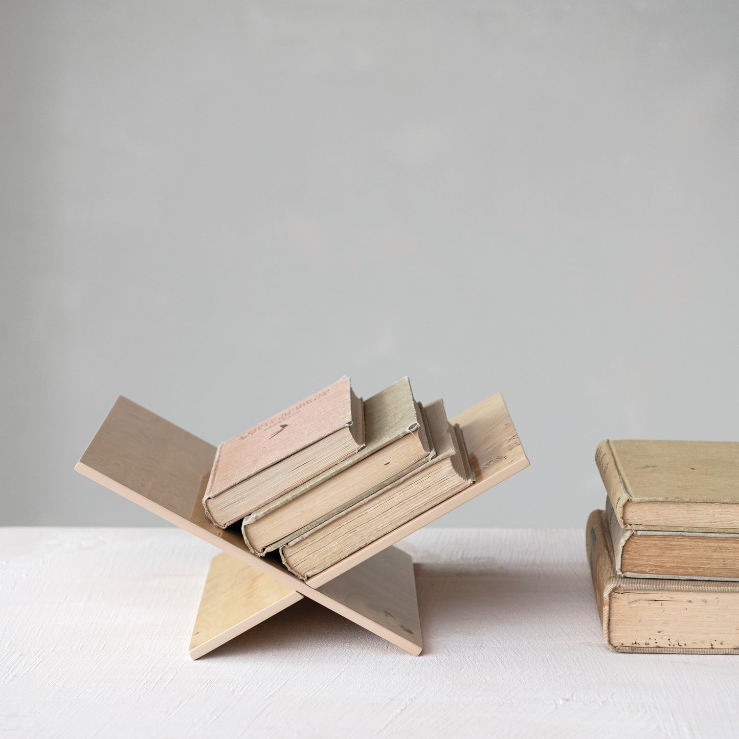 MDF & Burl Wood Veneer Interlocking Book Holder