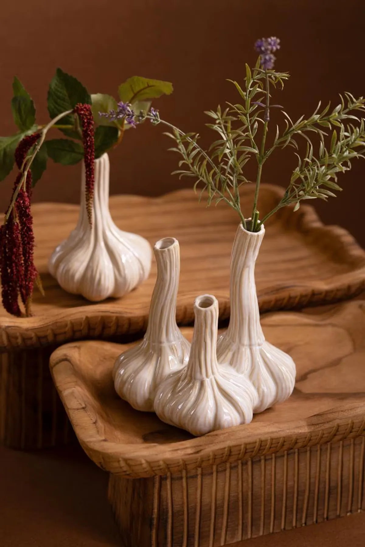 Porcelain Garlic Bud Vase