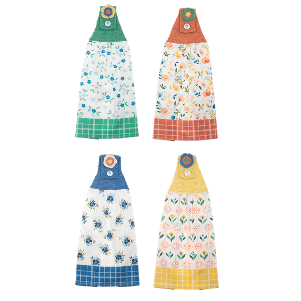 Crochet Flower Tea Towels